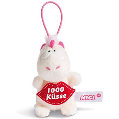 NICI Eenhoorn hanger Theodor 1000 kussen 8 cm wit roze met lus 44984, Pluche / polyester vulwatten van polyester NICI Eenhoorn hanger Theodor 1000 kussen 8 cm wit roze met lus 44984, Pluche / polyester vulwatten van polyester