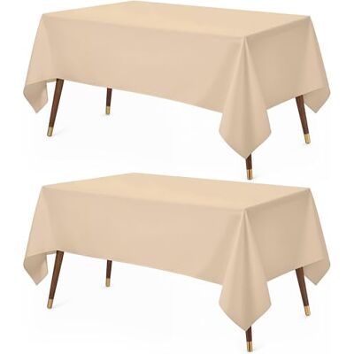 Utopia Kitchen Set van 2 wasbare tafelkleden (152 x 213 cm, beige), waterbestendig, polyester, ideaal voor woonkamer, eetkamer, bruiloften en restaurants Utopia Kitchen Set van 2 wasbare tafelkleden (152 x 213 cm, beige), waterbestendig, polyester, ideaal voor woonkamer, eetkamer, bruiloften en restaurants