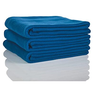 Glart Set van 3 Oeko-Tex fleecedeken, marineblauw, 130 x 160 cm, meer dan 200 g/m², als bankdeken, knuffeldeken, bankovertrek of picknickdeken Glart Set van 3 Oeko-Tex fleecedeken, marineblauw, 130 x 160 cm, meer dan 200 g/m², als bankdeken, knuffeldeken, bankovertrek of picknickdeken