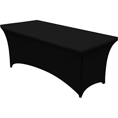 Utopia Kitchen Tafelkleed, elastaan, nauwsluitend, passend, wasbaar en kreukherstellend, stretch, rechthoekige patio tafelhoes voor evenement, bruiloft, banket en feesten, 244 l x 76 b x 76 h cm, zwart, 1 stuks Utopia Kitchen Tafelkleed, elastaan, nauwsluitend, passend, wasbaar en kreukherstellend, stretch, rechthoekige patio tafelhoes voor evenement, bruiloft, banket en feesten, 244 l x 76 b x 76 h cm, zwart, 1 stuks