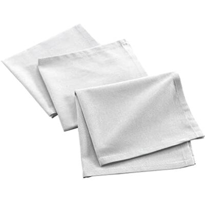 Douceur d'Intérieur , 3 servetten (40 x 40 cm) Mistral wit, gerecycled katoen Douceur d'Intérieur , 3 servetten (40 x 40 cm) Mistral wit, gerecycled katoen