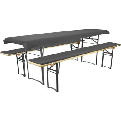 Brandsseller Set van 3 bankkussens en tafelkleden voor alle gangbare biertenten, 2 kussens 220 x 25 x 1,6 cm en 1 tafelkleed 240 x 70 cm, kleur: donkergrijs Brandsseller Set van 3 bankkussens en tafelkleden voor alle gangbare biertenten, 2 kussens 220 x 25 x 1,6 cm en 1 tafelkleed 240 x 70 cm, kleur: donkergrijs
