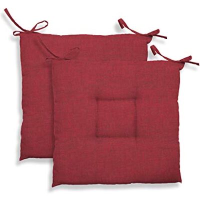 GEMITEX Kreta Gewatteerd stoelkussen, set van 2 stuks, decoratie 1550 rood, 39 x 39 x 5 cm GEMITEX Kreta Gewatteerd stoelkussen, set van 2 stuks, decoratie 1550 rood, 39 x 39 x 5 cm