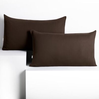 DecoKing Set van 2 kussenslopen, 50 x 60 cm, jersey, 100% gekamd katoen, ritssluiting, chocoladebruin, amber DecoKing Set van 2 kussenslopen, 50 x 60 cm, jersey, 100% gekamd katoen, ritssluiting, chocoladebruin, amber
