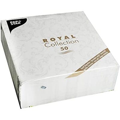 PAPSTAR #84994 servetten "Royal Collection", 1/4 gevouwen, 40 x 40 cm, wit, 50 stuks PAPSTAR #84994 servetten "Royal Collection", 1/4 gevouwen, 40 x 40 cm, wit, 50 stuks