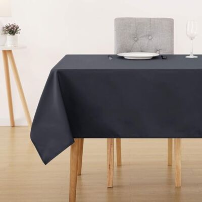 Deconovo Tafelkleed, decoratief, zacht, waterdicht, rechthoekig, voor terras, 130 x 220 cm, donkergrijs Deconovo Tafelkleed, decoratief, zacht, waterdicht, rechthoekig, voor terras, 130 x 220 cm, donkergrijs