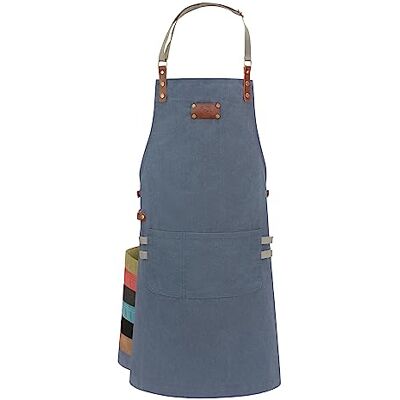 Ess-Nische ® Keukenschort voor mannen en vrouwen, ideaal als cadeau voor mannen, oma of opa. Extra lang denim schort, meerdere kleuren Eén maat Ess-Nische ® Keukenschort voor mannen en vrouwen, ideaal als cadeau voor mannen, oma of opa. Extra lang denim schort, meerdere kleuren Eén maat