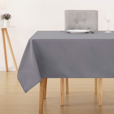 Deconovo Rechthoekig tafelkleed, vuilafstotend, zacht, waterdicht, voor tafel, 130 x 280 cm, grijs Deconovo Rechthoekig tafelkleed, vuilafstotend, zacht, waterdicht, voor tafel, 130 x 280 cm, grijs