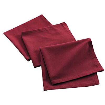 Douceur d'Intérieur 3 servetten (40 x 40 cm) Mistral Bordeaux, gerecycled katoen, effen Douceur d'Intérieur 3 servetten (40 x 40 cm) Mistral Bordeaux, gerecycled katoen, effen