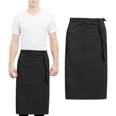 QINGZY Keukenschort voor heren, 70 x 73 cm, serverschort, verstelbaar, halve schort met tas, chef-kok, schort voor mannen en vrouwen, voor restaurant, café 70 x 73 cm QINGZY Keukenschort voor heren, 70 x 73 cm, serverschort, verstelbaar, halve schort met tas, chef-kok, schort voor mannen en vrouwen, voor restaurant, café 70 x 73 cm