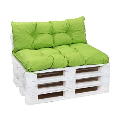 Setgarden Set tuinmeubelkussens van pallets, rugleuning en zitkussens, tuinkussens, vele kleuren en maten (limoen, set 120 x 60 cm + kussens Setgarden Set tuinmeubelkussens van pallets, rugleuning en zitkussens, tuinkussens, vele kleuren en maten (limoen, set 120 x 60 cm + kussens