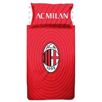 ACM 1899 hermet A.C. Milan, beddengoed voor eenpersoonsbed, 100% katoen, rood/zwart ACM 1899 hermet A.C. Milan, beddengoed voor eenpersoonsbed, 100% katoen, rood/zwart
