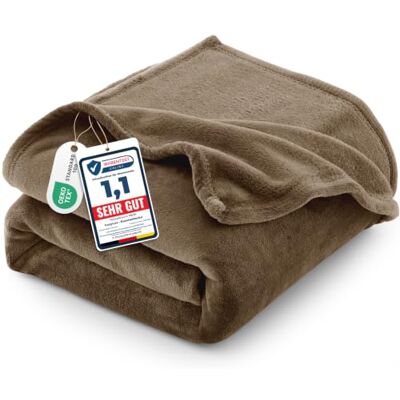 CozyLux Flanellen deken, 150 x 200 cm, voor tweepersoonsbed, groot formaat Oeko-Tex 100, 260 g/m² flanellen bankovertrek voor dames, verjaardagscadeau voor moeder, warme decoratie cocooning CozyLux Flanellen deken, 150 x 200 cm, voor tweepersoonsbed, groot formaat Oeko-Tex 100, 260 g/m² flanellen bankovertrek voor dames, verjaardagscadeau voor moeder, warme decoratie cocooning