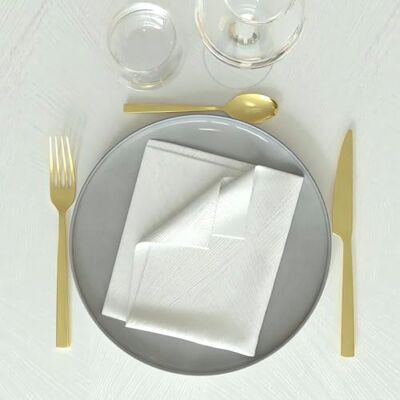 Soleil d'ocre , Luxe servetten, 45 x 45 cm, wit, 3 stuks Soleil d'ocre , Luxe servetten, 45 x 45 cm, wit, 3 stuks