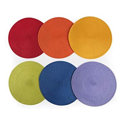 Excelsa Ronde set van 6 Placemats, veelkleurig, Diameter: 36 cm, Pak van 6 Excelsa Ronde set van 6 Placemats, veelkleurig, Diameter: 36 cm, Pak van 6