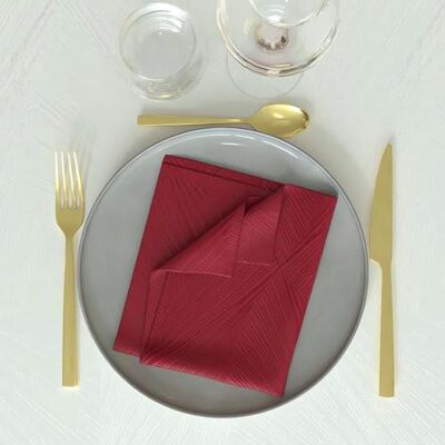 Soleil d'ocre , Luxe servetten, polyester, rood, 45 x 45 cm, 3 stuks Soleil d'ocre , Luxe servetten, polyester, rood, 45 x 45 cm, 3 stuks
