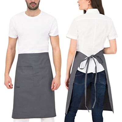 PALLTEX GAVROCHE Keukenschort voor dames en heren, kort schort voor koken, knutselen, schilderen, bakken Taille unique PALLTEX GAVROCHE Keukenschort voor dames en heren, kort schort voor koken, knutselen, schilderen, bakken Taille unique