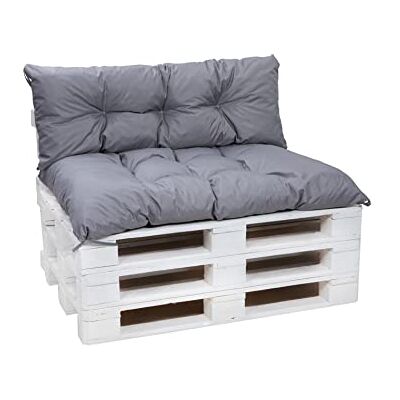 Setgarden ® Set tuinmeubelkussens van pallets, rugleuning en zitkussens, tuinkussens, vele kleuren en maten (lichtgrijs, set 120 x 50 cm + kussens Setgarden ® Set tuinmeubelkussens van pallets, rugleuning en zitkussens, tuinkussens, vele kleuren en maten (lichtgrijs, set 120 x 50 cm + kussens