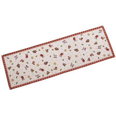Villeroy & Boch Toy's Delight Tafelloper, rood, wit, moderne tafelloper, kerstdecoratie, katoen, polyester Villeroy & Boch Toy's Delight Tafelloper, rood, wit, moderne tafelloper, kerstdecoratie, katoen, polyester