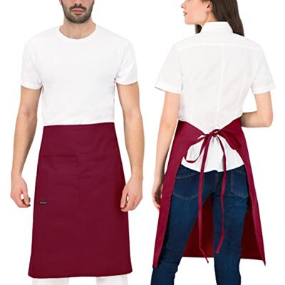 PALLTEX GAVROCHE Keukenschort voor dames en heren, kort schort voor koken, knutselen, schilderen, bakken Taille unique PALLTEX GAVROCHE Keukenschort voor dames en heren, kort schort voor koken, knutselen, schilderen, bakken Taille unique