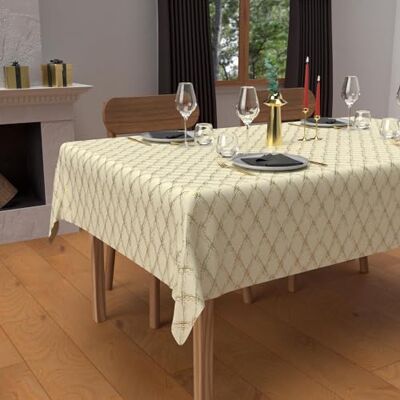 Soleil d'ocre , Rechthoekig tafelkleed, vuilafstotend, van puur katoen, 160 x 250 cm, hemelsblauw goud Soleil d'ocre , Rechthoekig tafelkleed, vuilafstotend, van puur katoen, 160 x 250 cm, hemelsblauw goud