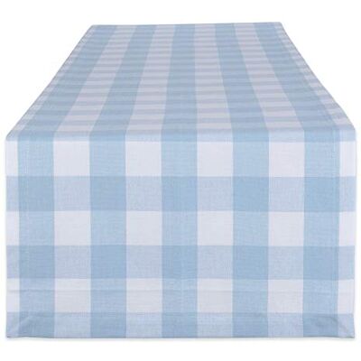 DII Buffalo Check Collection Tafelloper, klassiek, 35 x 183 cm, lichtblauw en wit DII Buffalo Check Collection Tafelloper, klassiek, 35 x 183 cm, lichtblauw en wit