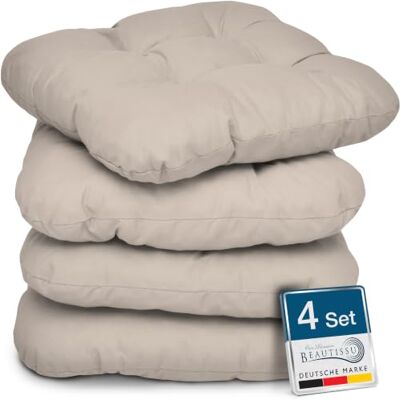 Beautissu set van 4 Zitkussens 40x40 cm Lisa Comfortabel stoelkussen stoelpads zitkussen met 8 cm vulling Zacht eetkamer stoel bank kussen in Taupe 40x40cm taupe de 8cm coussin d'extérieur et d'intérieur pour les de rembourrage intérieur extérieur galet Beautissu set van 4 Zitkussens 40x40 cm Lisa Comfortabel stoelkussen stoelpads zitkussen met 8 cm vulling Zacht eetkamer stoel bank kussen in Taupe 40x40cm taupe de 8cm coussin d'extérieur et d'intérieur pour les de rembourrage intérieur extérieur galet