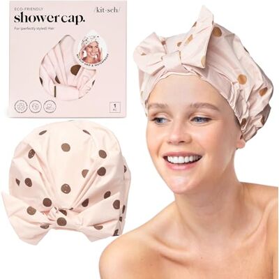 Kitsch Luxe waterdichte douchemuts voor dames herbruikbare douchemuts, douchemuts, waterdichte douchemuts voor lang haar, schattige antislip douchemuts blush Kitsch Luxe waterdichte douchemuts voor dames herbruikbare douchemuts, douchemuts, waterdichte douchemuts voor lang haar, schattige antislip douchemuts blush