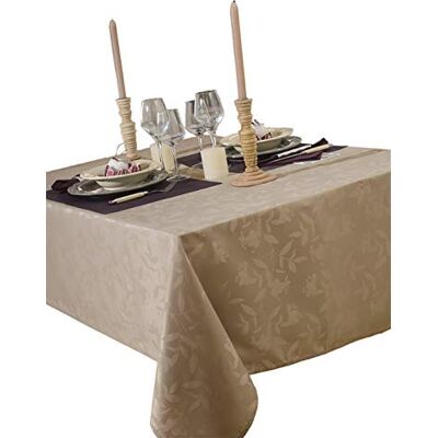 CALITEX Tafelkleed DAMASSEE Ombra Taupe 150 x 350 cm CALITEX Tafelkleed DAMASSEE Ombra Taupe 150 x 350 cm