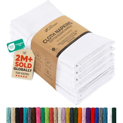 Utopia Kitchen Doek Servetten, 12 stuks, wit, 50 x 50 cm, katoenmix, wasbaar en herbruikbaar, tafelservetten, voor hotel, lunch, restaurant, bruiloften, evenementen en feestjes Utopia Kitchen Doek Servetten, 12 stuks, wit, 50 x 50 cm, katoenmix, wasbaar en herbruikbaar, tafelservetten, voor hotel, lunch, restaurant, bruiloften, evenementen en feestjes