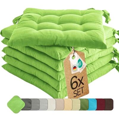 etérea Himmlische Qualität etérea Stoelkussen, 40 x 40 cm, appelgroen, voor binnen en buiten, met banden, set van 6 zitkussens voor tuinstoel en eetkamerstoel, basic, gemaakt in groen door Oeko-Tex, wasbaar op 30 °C etérea Himmlische Qualität etérea Stoelkussen, 40 x 40 cm, appelgroen, voor binnen en buiten, met banden, set van 6 zitkussens voor tuinstoel en eetkamerstoel, basic, gemaakt in groen door Oeko-Tex, wasbaar op 30 °C