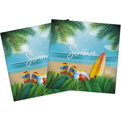 Ciao Summer Party composteerbare papieren servetten (33 x 33 cm, dubbellaag) 20 stuks Ciao Summer Party composteerbare papieren servetten (33 x 33 cm, dubbellaag) 20 stuks