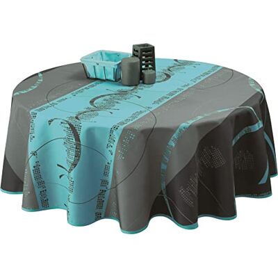 Le linge de Jules Astrid Vlekbestendig Tafelkleed Maat: Rond Diameter 160 cm, Blauw Le linge de Jules Astrid Vlekbestendig Tafelkleed Maat: Rond Diameter 160 cm, Blauw