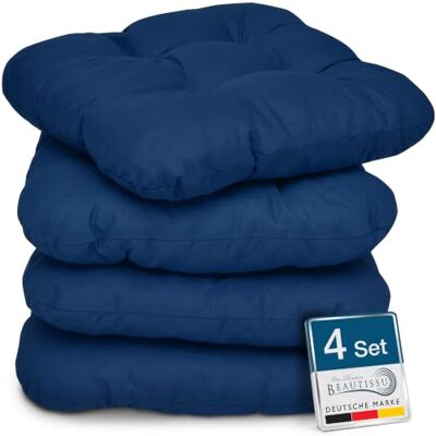 Beautissu set van 4 Zitkussens 40x40 cm Lisa Comfortabel stoelkussen stoelpads zitkussen met 8 cm vulling Zacht eetkamer stoel bank kussen Donkerblauw 40x40cm donkerblauw zacht met 8cm vulling stoelpads zitkussen kussen keuken tuinstoel Bleu foncé Couss Beautissu set van 4 Zitkussens 40x40 cm Lisa Comfortabel stoelkussen stoelpads zitkussen met 8 cm vulling Zacht eetkamer stoel bank kussen Donkerblauw 40x40cm donkerblauw zacht met 8cm vulling stoelpads zitkussen kussen keuken tuinstoel Bleu foncé Couss