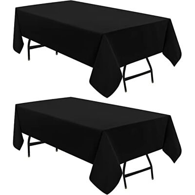 Utopia Kitchen Rechthoekig Tafelkleed 2 Pak 152 x 213 cm Machinewasbaar, Perfect voor Feestjes, Bruiloften en Festivals Zwart Utopia Kitchen Rechthoekig Tafelkleed 2 Pak 152 x 213 cm Machinewasbaar, Perfect voor Feestjes, Bruiloften en Festivals Zwart