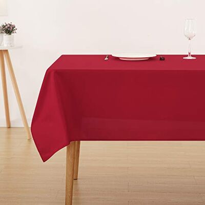 Deconovo Decoratief rechthoekig tafelkleed van oxfordstof, waterdicht, voor bruiloft, 130 x 160 cm, rood Deconovo Decoratief rechthoekig tafelkleed van oxfordstof, waterdicht, voor bruiloft, 130 x 160 cm, rood