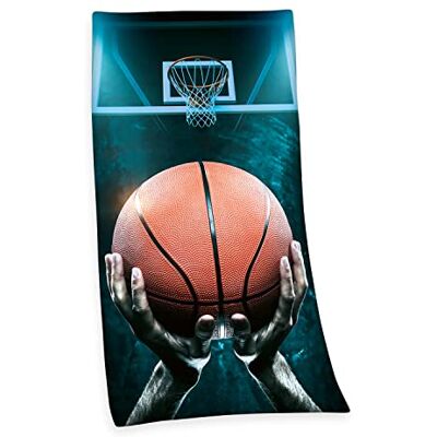 Herding Basketbal velours handdoek, 75 x 150 cm, 100% katoen/fluweel Herding Basketbal velours handdoek, 75 x 150 cm, 100% katoen/fluweel