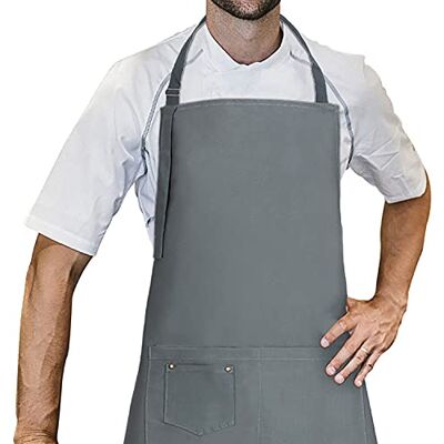 LessMo Schort, 70 x 85 cm, 100% katoenen keukenschort met verstelbare hals, riem, professionele kwaliteit, BBQ-schort LessMo Schort, 70 x 85 cm, 100% katoenen keukenschort met verstelbare hals, riem, professionele kwaliteit, BBQ-schort
