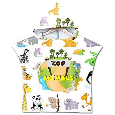 Treer Kinderstrandhanddoek, poncho, met capuchon, microvezel, sneldrogend, sportbadjurk, badjas, strandhanddoek, voor jongens, meisjes (60 x 60 cm, zoom) wit Treer Kinderstrandhanddoek, poncho, met capuchon, microvezel, sneldrogend, sportbadjurk, badjas, strandhanddoek, voor jongens, meisjes (60 x 60 cm, zoom) wit