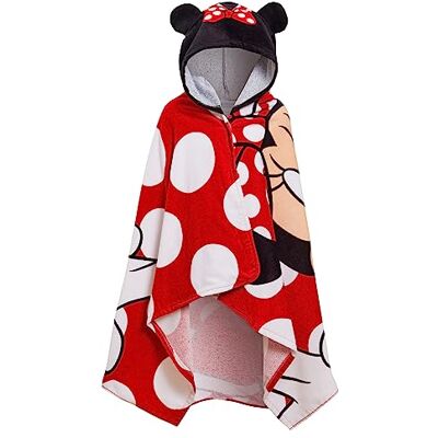 Disney Minnie Mouse Handdoek met capuchon, 100% katoen, meisjes, poncho, kinderen, strand, badhanddoek, zwemjurk, wikkeljurk Disney Minnie Mouse Handdoek met capuchon, 100% katoen, meisjes, poncho, kinderen, strand, badhanddoek, zwemjurk, wikkeljurk