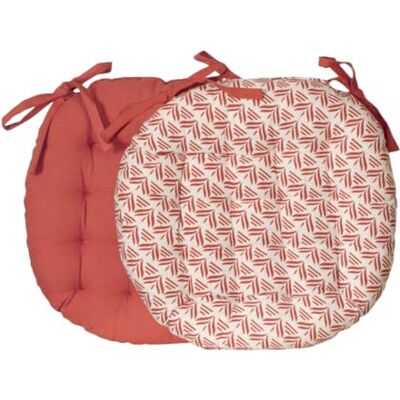 Atout Ciel Ronde stoelkussen, tweekleurig, D. 40 cm, terracotta bedrukt/effen, terracotta Atout Ciel Ronde stoelkussen, tweekleurig, D. 40 cm, terracotta bedrukt/effen, terracotta