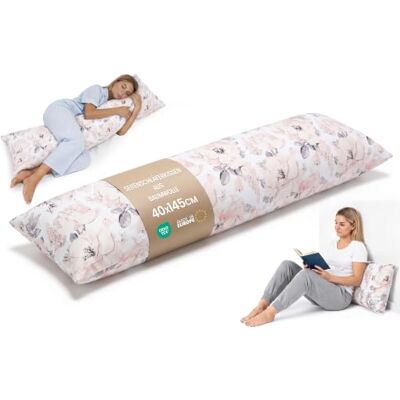 Totsy Baby Kussen met hoes voor zijslaper, 40 x 145 cm, comfortabel kussen, lichaamskussen voor zijslaper, zijslaapkussen, wilde roos Totsy Baby Kussen met hoes voor zijslaper, 40 x 145 cm, comfortabel kussen, lichaamskussen voor zijslaper, zijslaapkussen, wilde roos