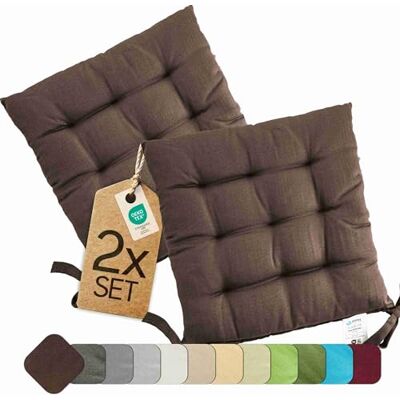 etérea Himmlische Qualität etérea Stoelkussen, 40 x 40 cm, bruin, voor binnen en buiten, met banden, set van 2 zitkussens voor tuinstoel en eetkamerstoel, basic, gemaakt in groen door Oeko-Tex, wasbaar op 30 °C etérea Himmlische Qualität etérea Stoelkussen, 40 x 40 cm, bruin, voor binnen en buiten, met banden, set van 2 zitkussens voor tuinstoel en eetkamerstoel, basic, gemaakt in groen door Oeko-Tex, wasbaar op 30 °C