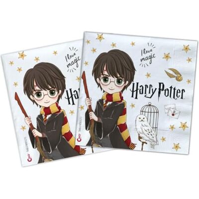 Ciao Harry Potter composteerbare papieren servetten (33 x 33 cm, dubbele velo), 20 stuks, meerkleurig Ciao Harry Potter composteerbare papieren servetten (33 x 33 cm, dubbele velo), 20 stuks, meerkleurig