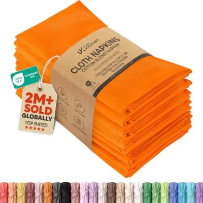 Utopia Kitchen Doek Servetten, set van 12, oranje, 46 x 46 cm, katoenmix, wasbaar en herbruikbaar, tafelservetten, voor hotel, lunch, restaurant, bruiloften, evenementen en feestjes Utopia Kitchen Doek Servetten, set van 12, oranje, 46 x 46 cm, katoenmix, wasbaar en herbruikbaar, tafelservetten, voor hotel, lunch, restaurant, bruiloften, evenementen en feestjes
