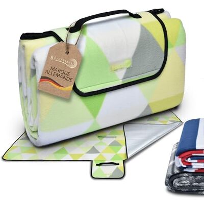Beautissu Picknickdeken, waterdicht, tafelkleed, picknick, draagbaar, plaid 200 x 200 cm, groen, strandmat met handvat, camping, tuin, isolerend, XXL, outdoor, Bella Beautissu Picknickdeken, waterdicht, tafelkleed, picknick, draagbaar, plaid 200 x 200 cm, groen, strandmat met handvat, camping, tuin, isolerend, XXL, outdoor, Bella
