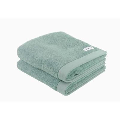 TOM TAILOR Set van 2 handdoeken, 50 x 100 cm, 100% katoen, badstof, met ophanghaak en logo-etiket, turquoise (verse salie) TOM TAILOR Set van 2 handdoeken, 50 x 100 cm, 100% katoen, badstof, met ophanghaak en logo-etiket, turquoise (verse salie)