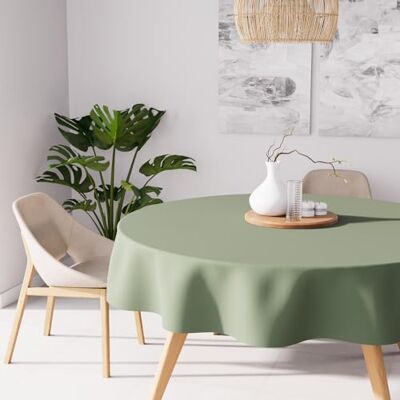 Soleil d'ocre , Alix Rond vlekbestendig tafelkleed, polyester, kaki, diameter 180 cm Soleil d'ocre , Alix Rond vlekbestendig tafelkleed, polyester, kaki, diameter 180 cm