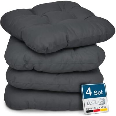 Beautissu set van 4 Zitkussens 40x40 cm Lisa Comfortabel stoelkussen stoelpads zitkussen met 8 cm vulling Zacht eetkamer stoel bank kussen Antraciet 40x40cm anthracite avec rembourrage en mousse de 8cm de siège robustes galette chaise jardin Lisa Beautissu set van 4 Zitkussens 40x40 cm Lisa Comfortabel stoelkussen stoelpads zitkussen met 8 cm vulling Zacht eetkamer stoel bank kussen Antraciet 40x40cm anthracite avec rembourrage en mousse de 8cm de siège robustes galette chaise jardin Lisa