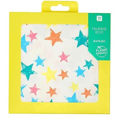 Talking Tables 20 stuks Paper Star servetten wegwerpservies, recyclebaar thuis verjaardagsfeestje regenboog, decoupage, picknick Talking Tables 20 stuks Paper Star servetten wegwerpservies, recyclebaar thuis verjaardagsfeestje regenboog, decoupage, picknick